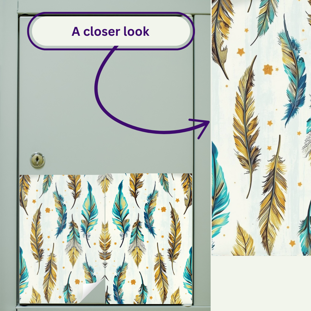 Magnetic Locker Wallpaper - Feathers
