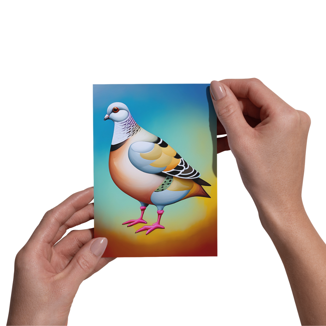 Framed Pigeon Print - Miniature Artwork