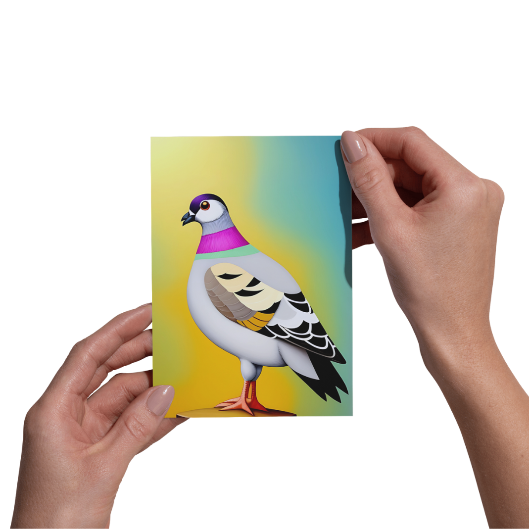 Framed Pigeon Print - Miniature Artwork