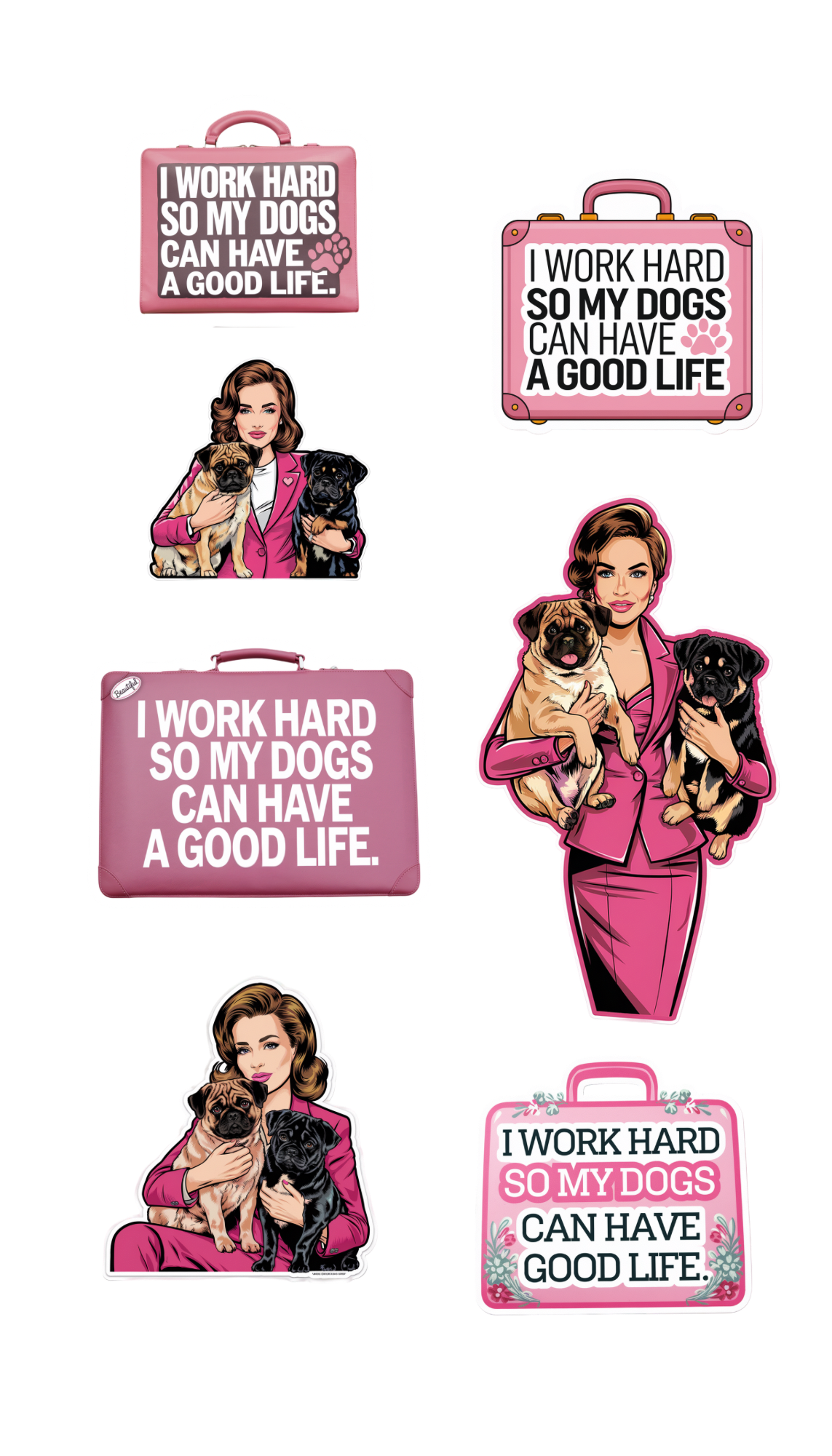 Girls Read and My Life, My Loves Sticker Sheets. Dog Mom, I love my dogs and I love to read.