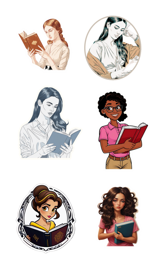 Girls Read and My Life, My Loves Sticker Sheets. Dog Mom, I love my dogs and I love to read.