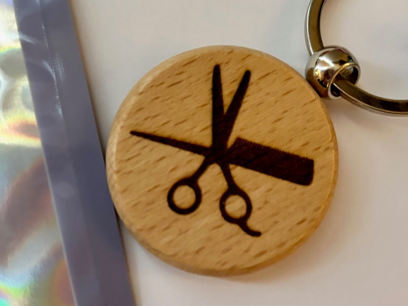 Personalized Beaded Keyring Laser Engraved