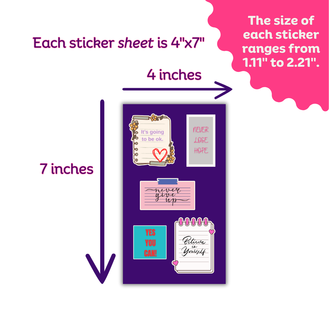 SPREAD KINDNESS MOTIVATIONAL TEMPORARY STICKERS