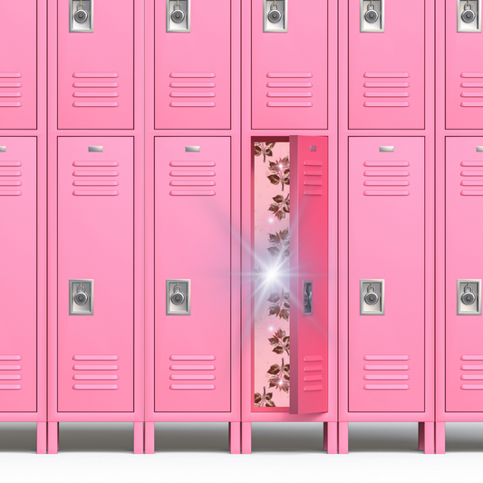 Magnetic Locker Wallpaper - Pink Marble and Metal