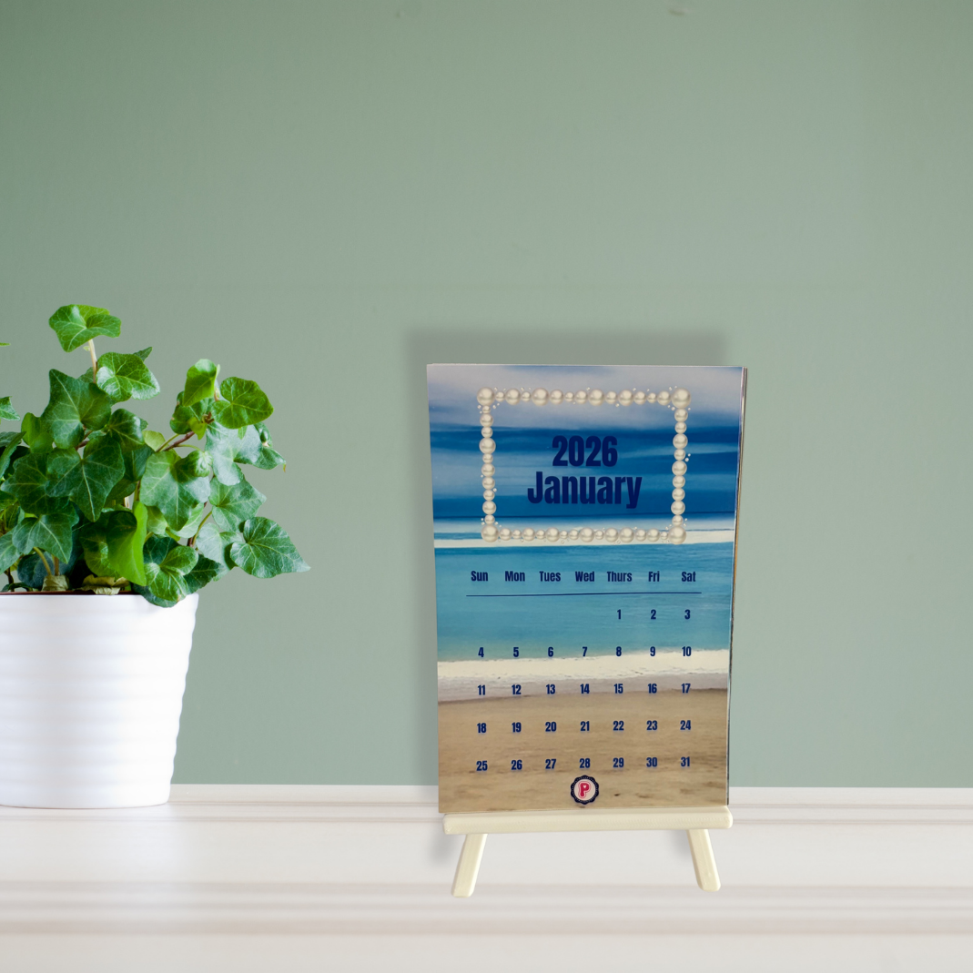 Desk Calendar 2026 with Stand