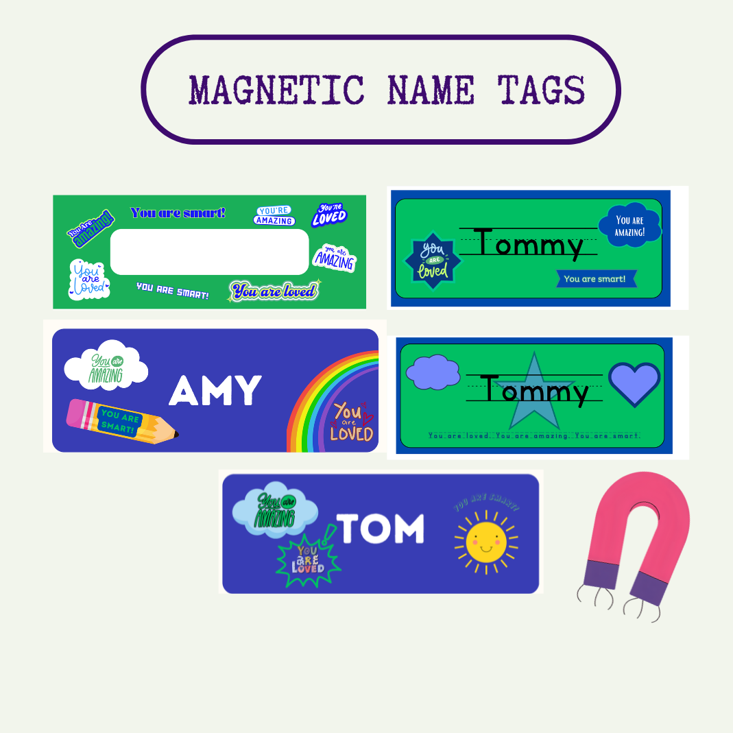 Reusable Magnetic Name Tags Class Labels Cubby Tags