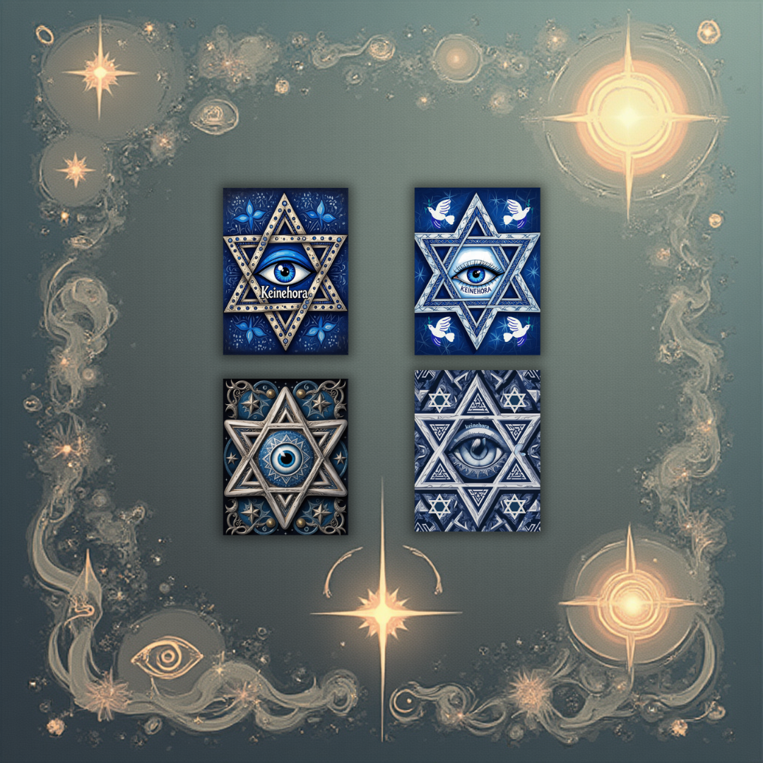 LARGE JEWISH STAR OF DAVID EVIL EYE DIE CUT STICKERS