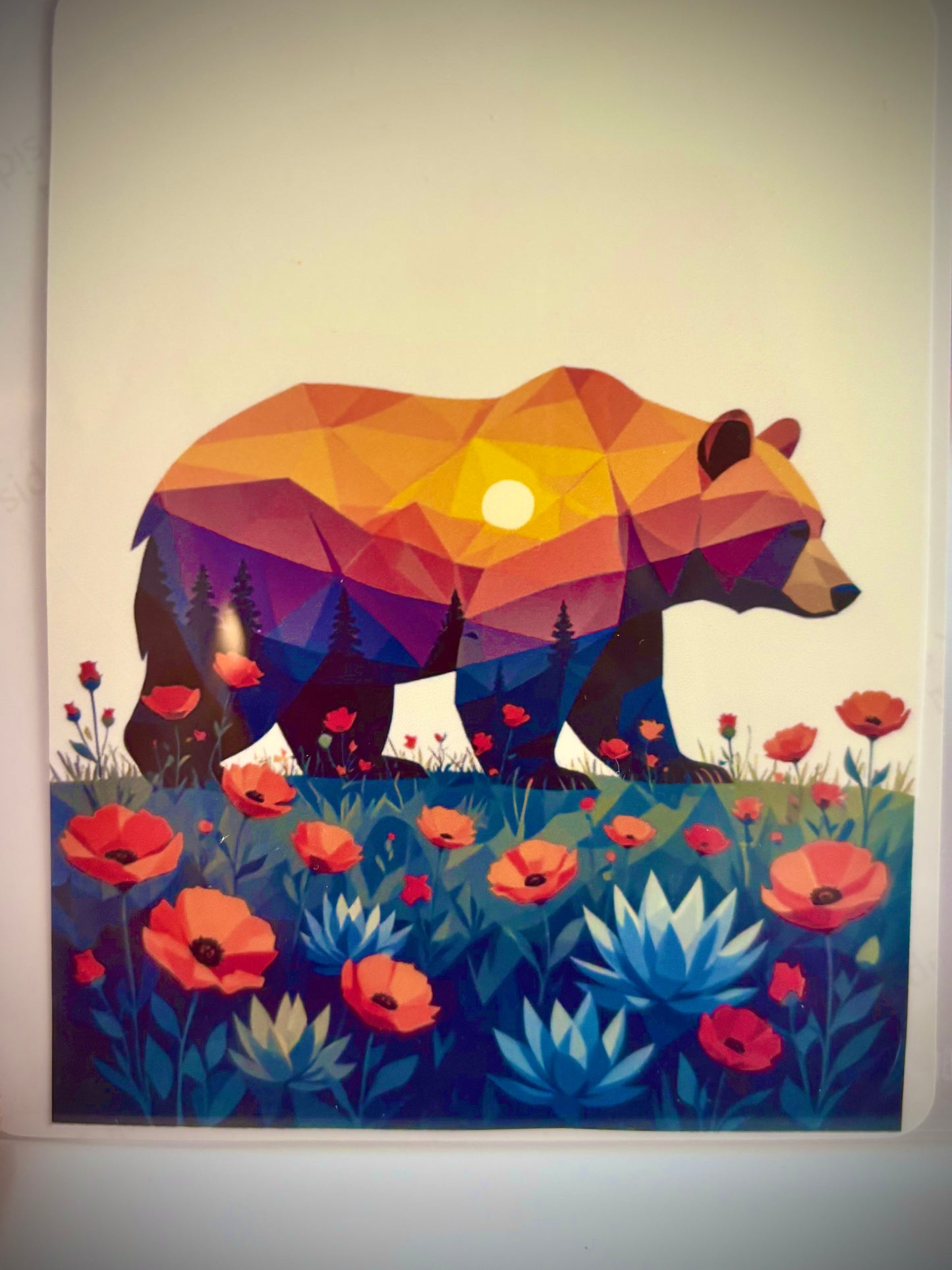 California Bear and Poppy Matte Vinyl Stickers