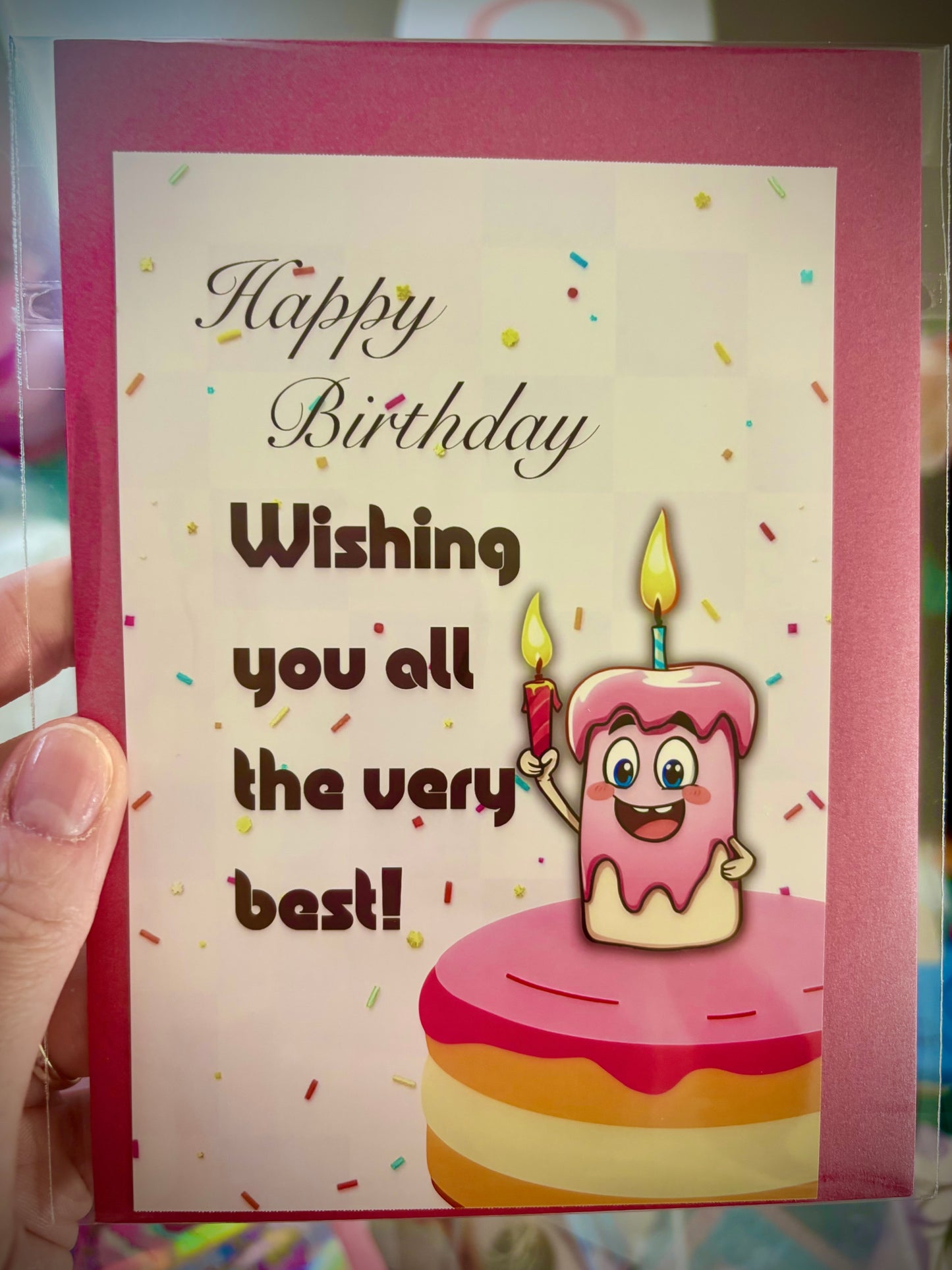 Anthropomorphic Candle Happy Birthday Card With Envelope