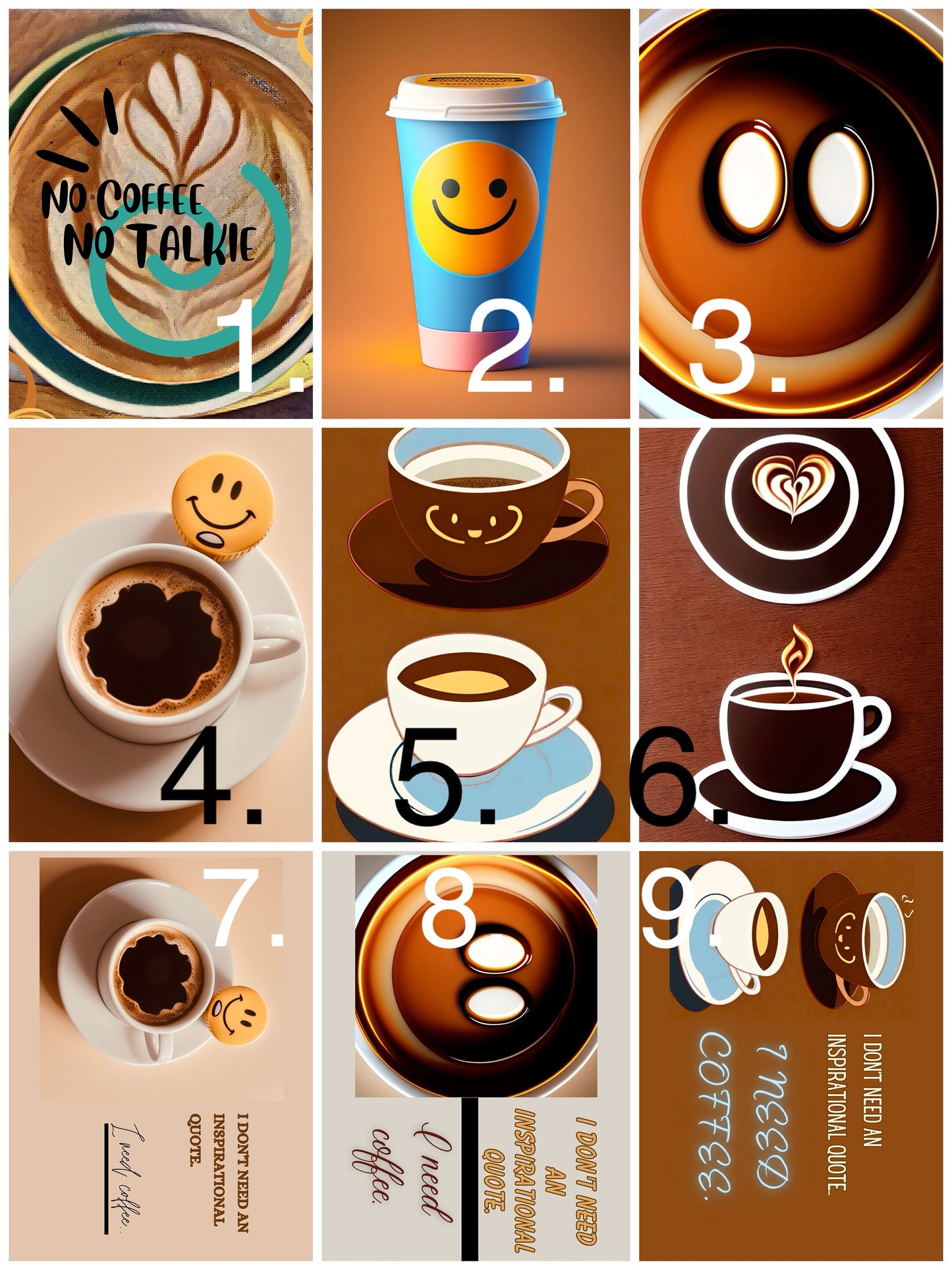 Premium Coffee Lover Art Stickers / Laptop Decals