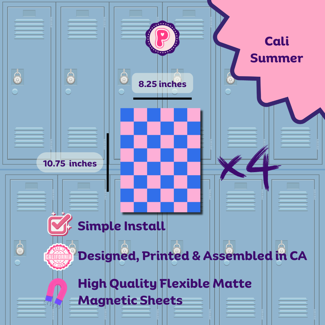 Magnetic Locker Wallpaper - Summer Pink Collection | 4 Sheets
