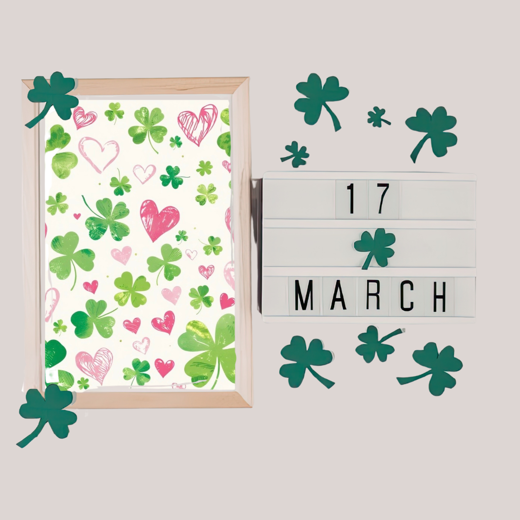St. Patrick’s Day Art Print - Pink and Green