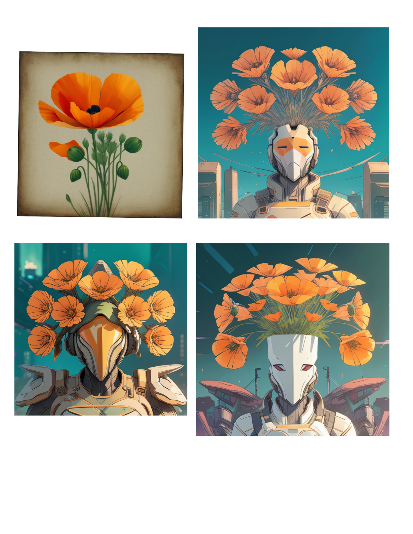 California Poppy Stickers Part 3 - 8 Pcs