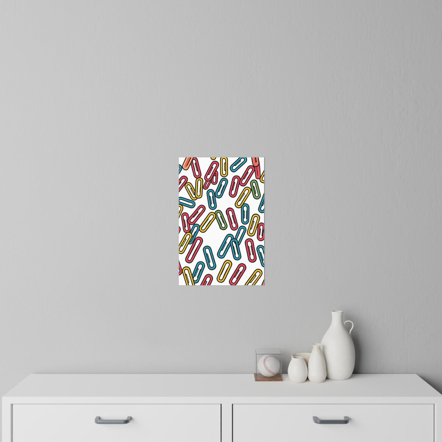 Paperclip Pattern Wall Decal — Colorful Office & Classroom Decor