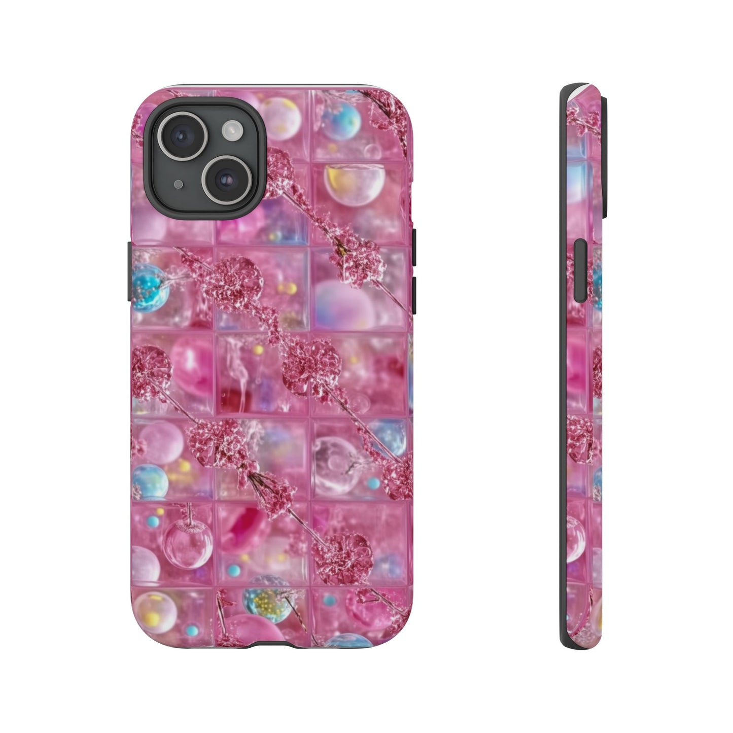 Pink Glitter Bubble Phone Case — Sparkle Protective Tough Case