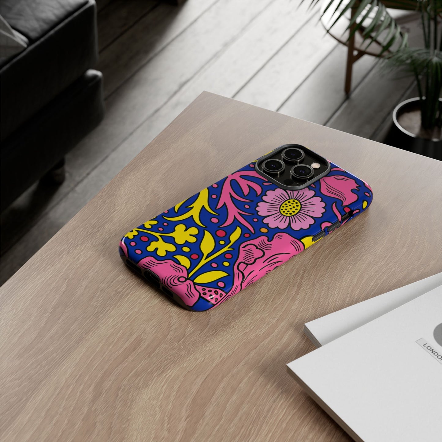 Floral Pop Tough Case — Bright Pink & Yellow Floral Phone Cover