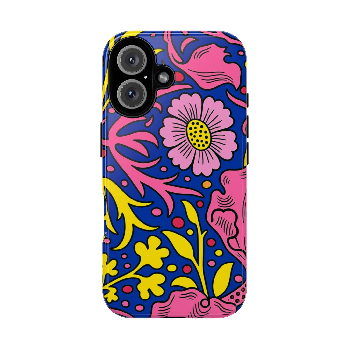 Floral Pop Tough Case — Bright Pink & Yellow Floral Phone Cover