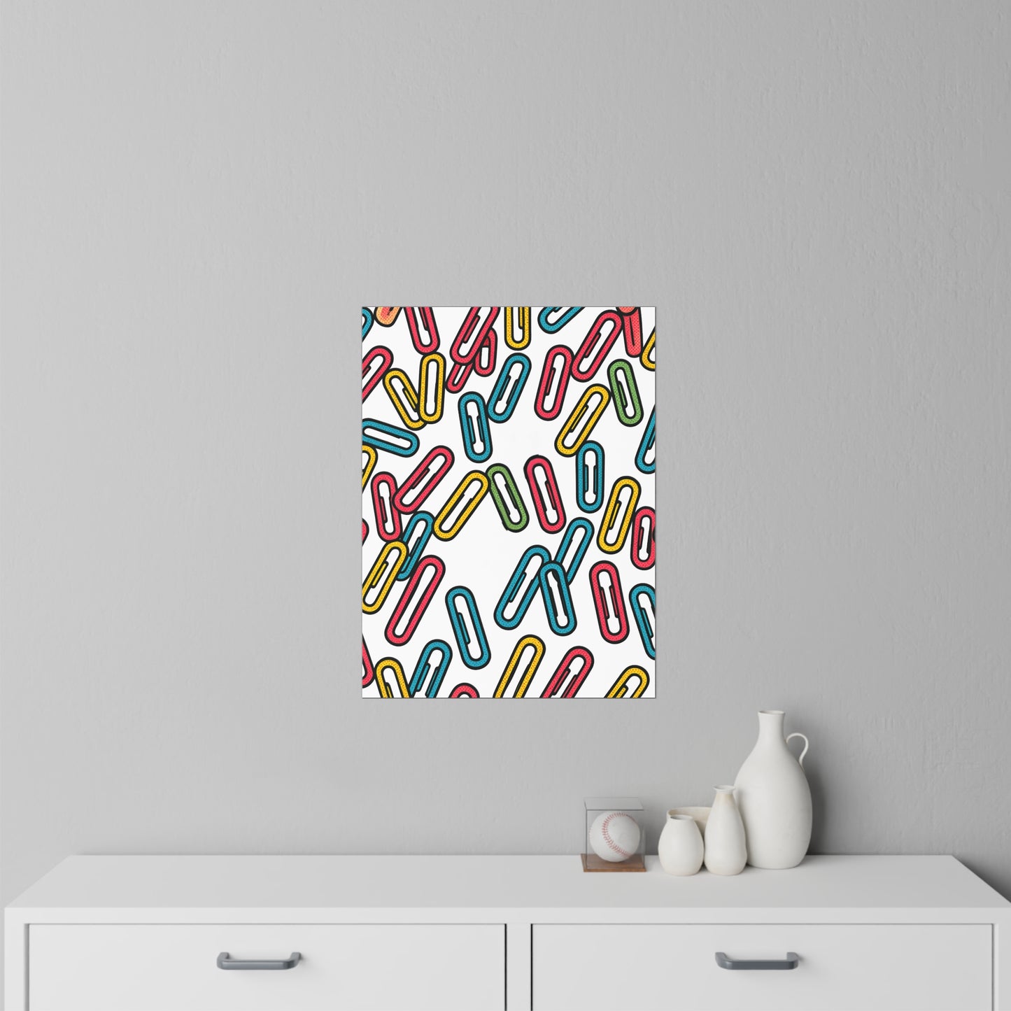 Paperclip Pattern Wall Decal — Colorful Office & Classroom Decor