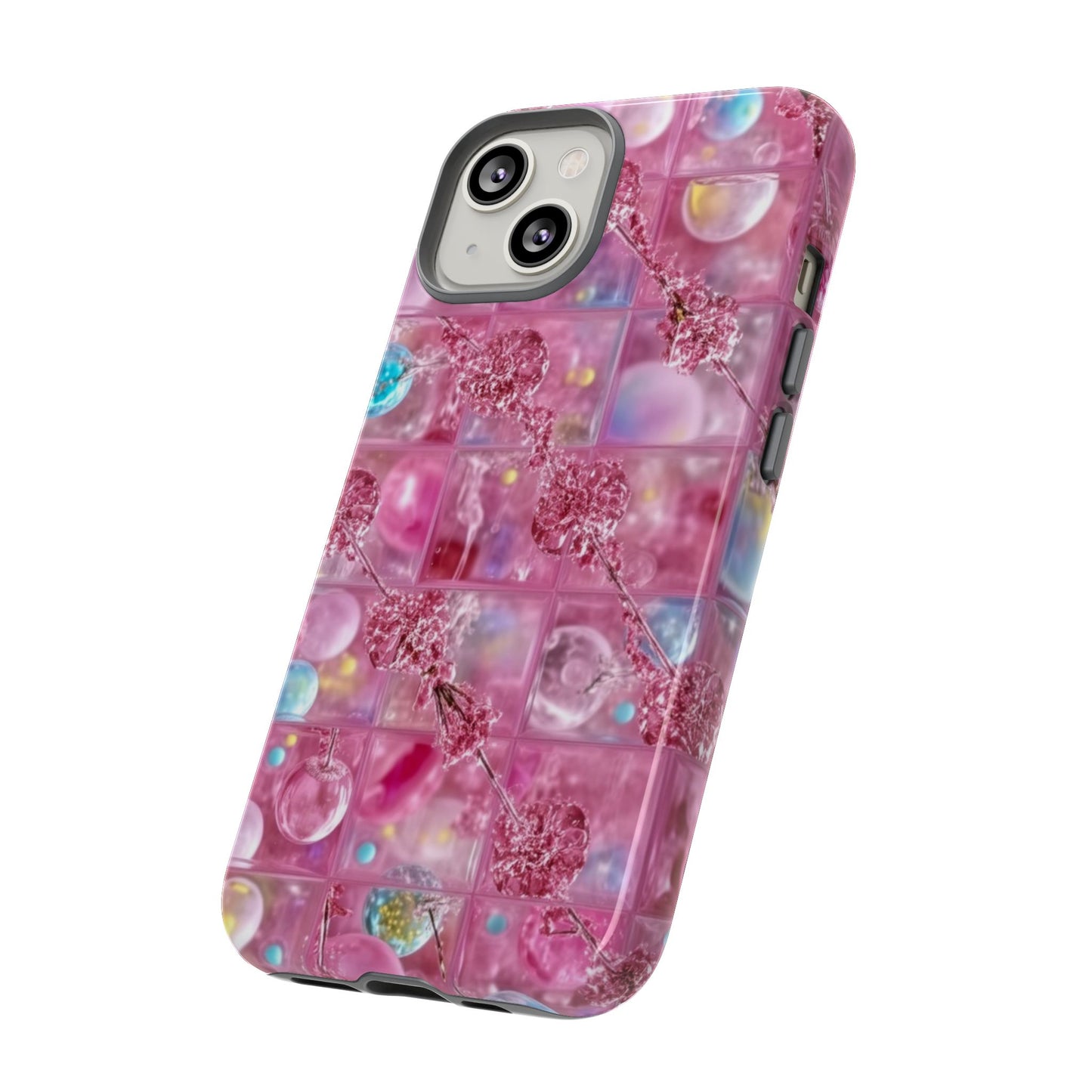 Pink Glitter Bubble Phone Case — Sparkle Protective Tough Case