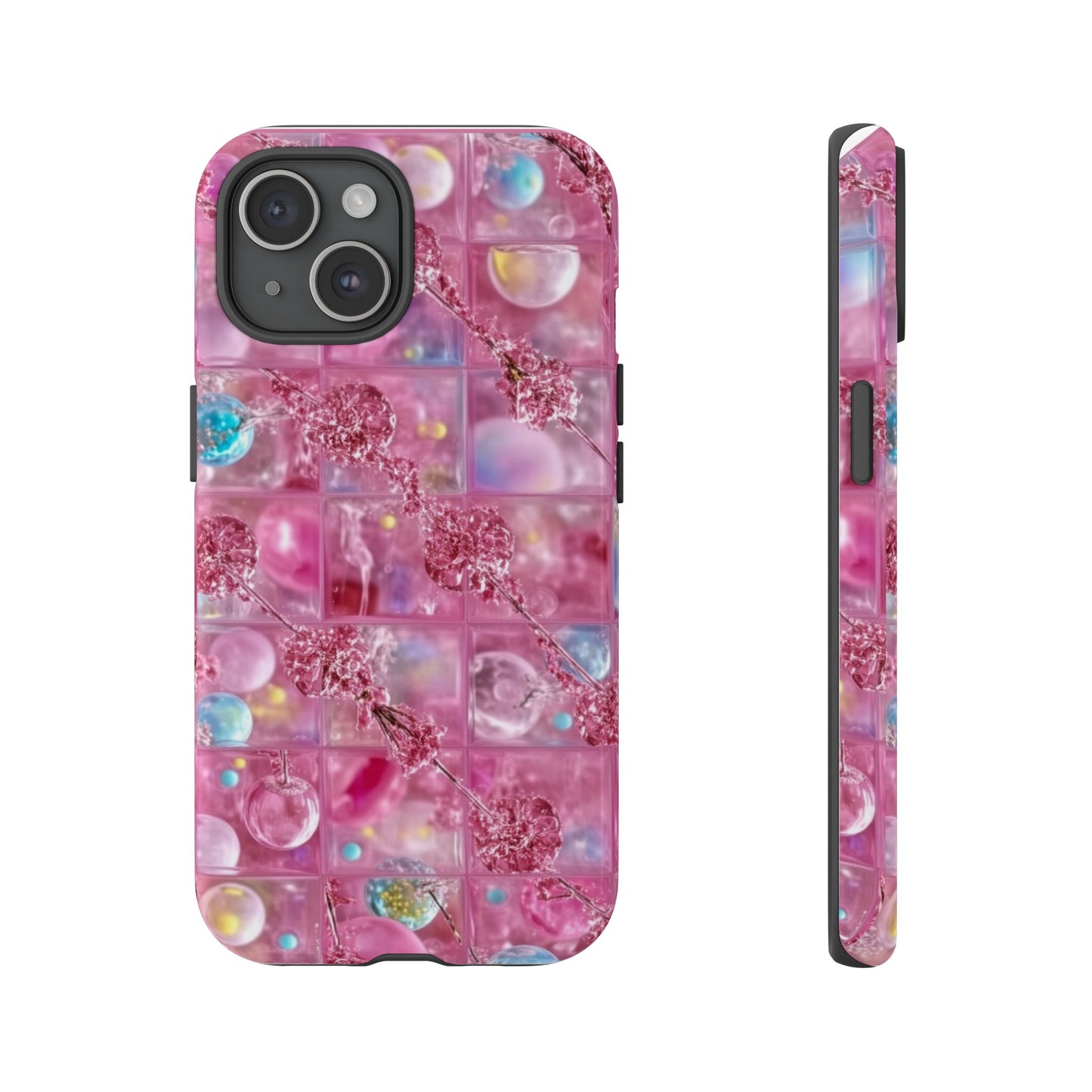 Pink Glitter Bubble Phone Case — Sparkle Protective Tough Case