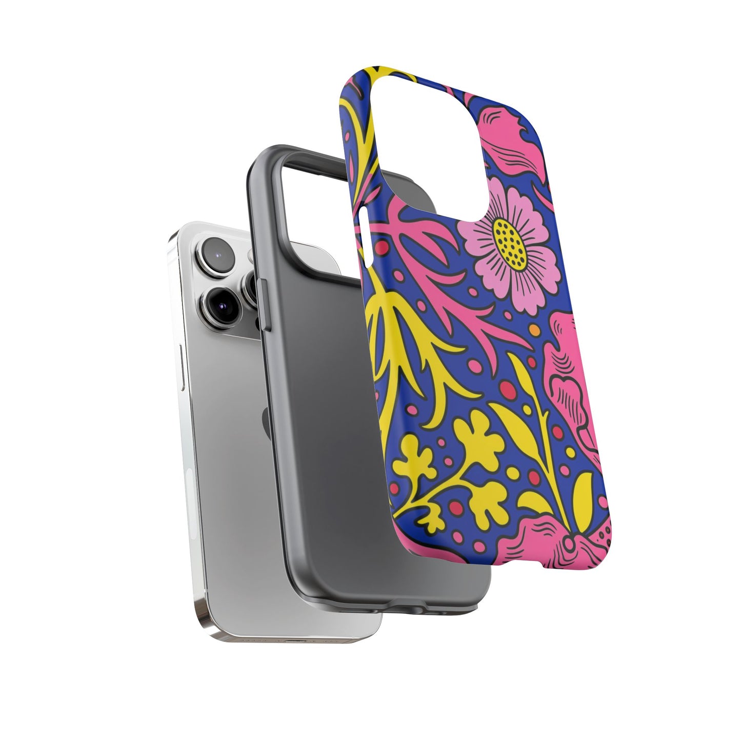 Floral Pop Tough Case — Bright Pink & Yellow Floral Phone Cover