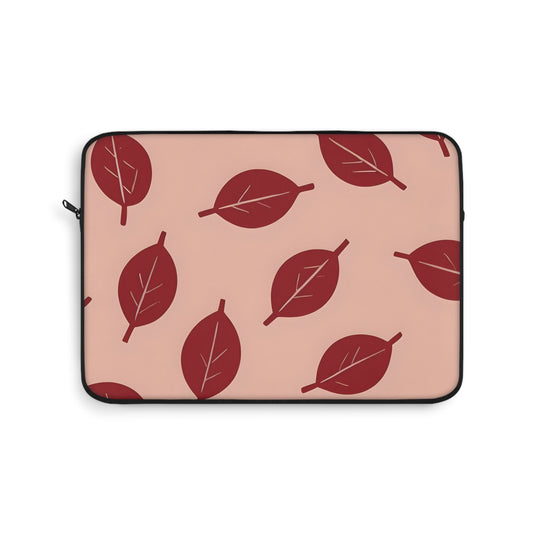 Autumn Leaves Laptop Sleeve – Red Leaf Pattern Sleeve for 13"–15" Laptops