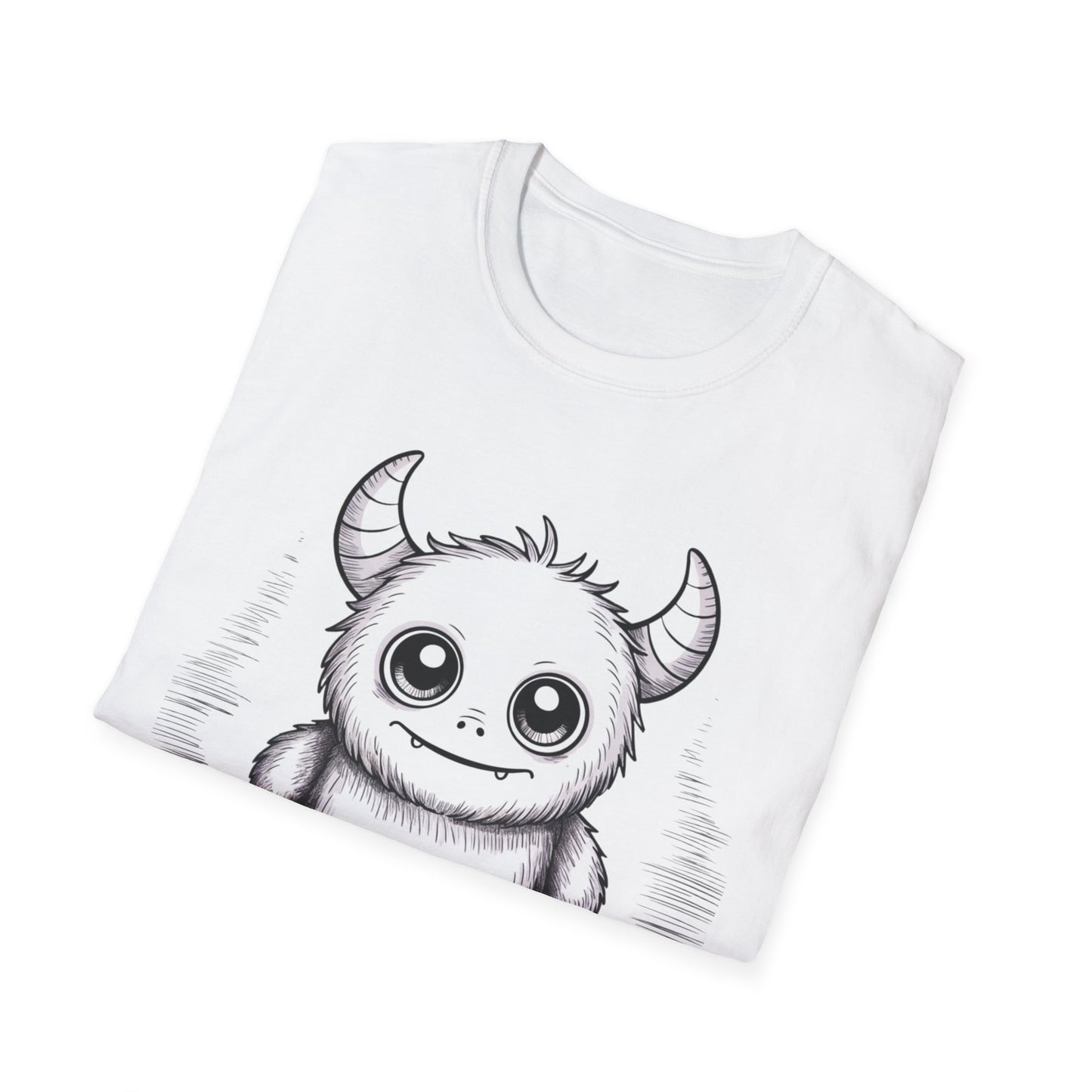 Cute Monster T-Shirt – Adorable Sketchy Horned Creature Tee
