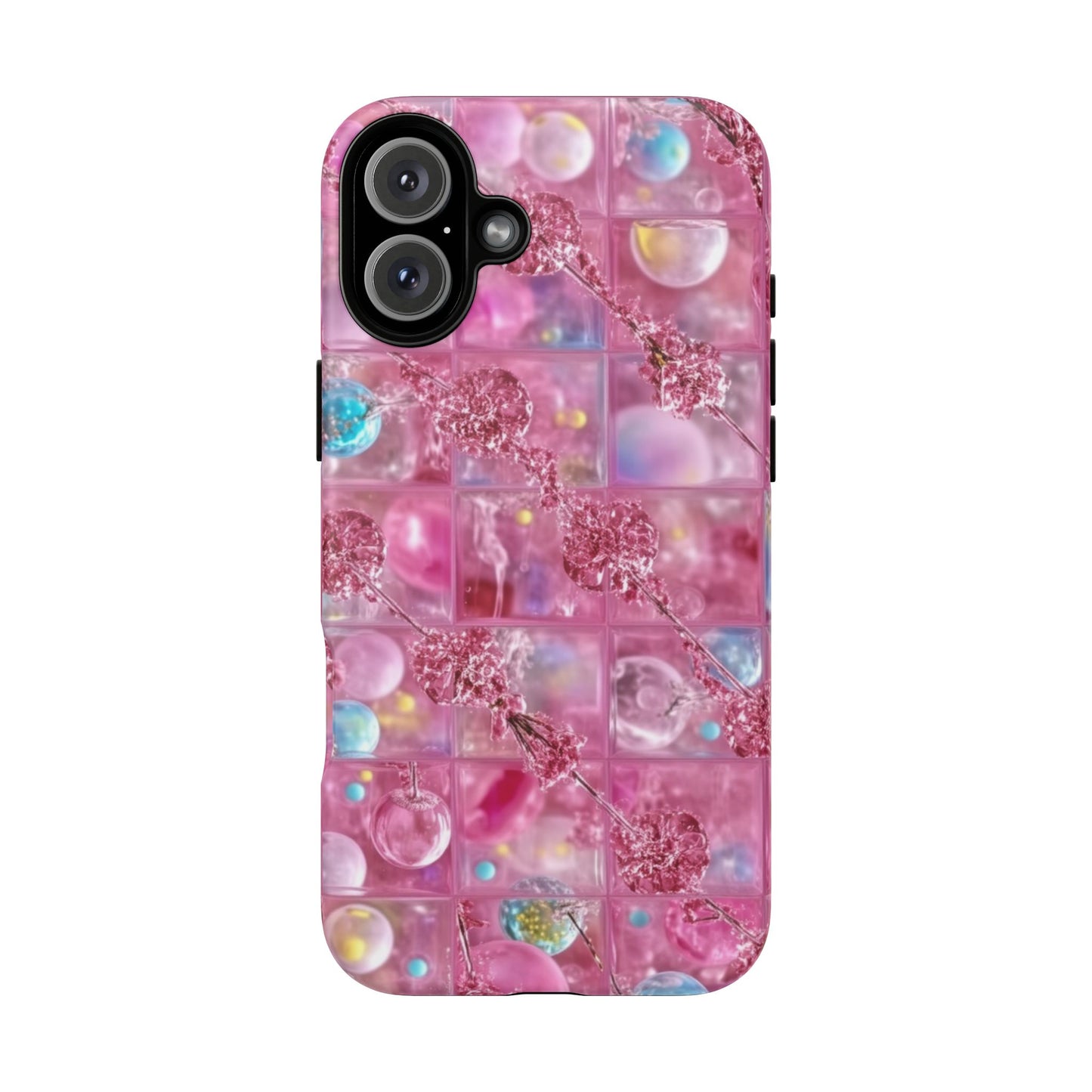 Pink Glitter Bubble Phone Case — Sparkle Protective Tough Case
