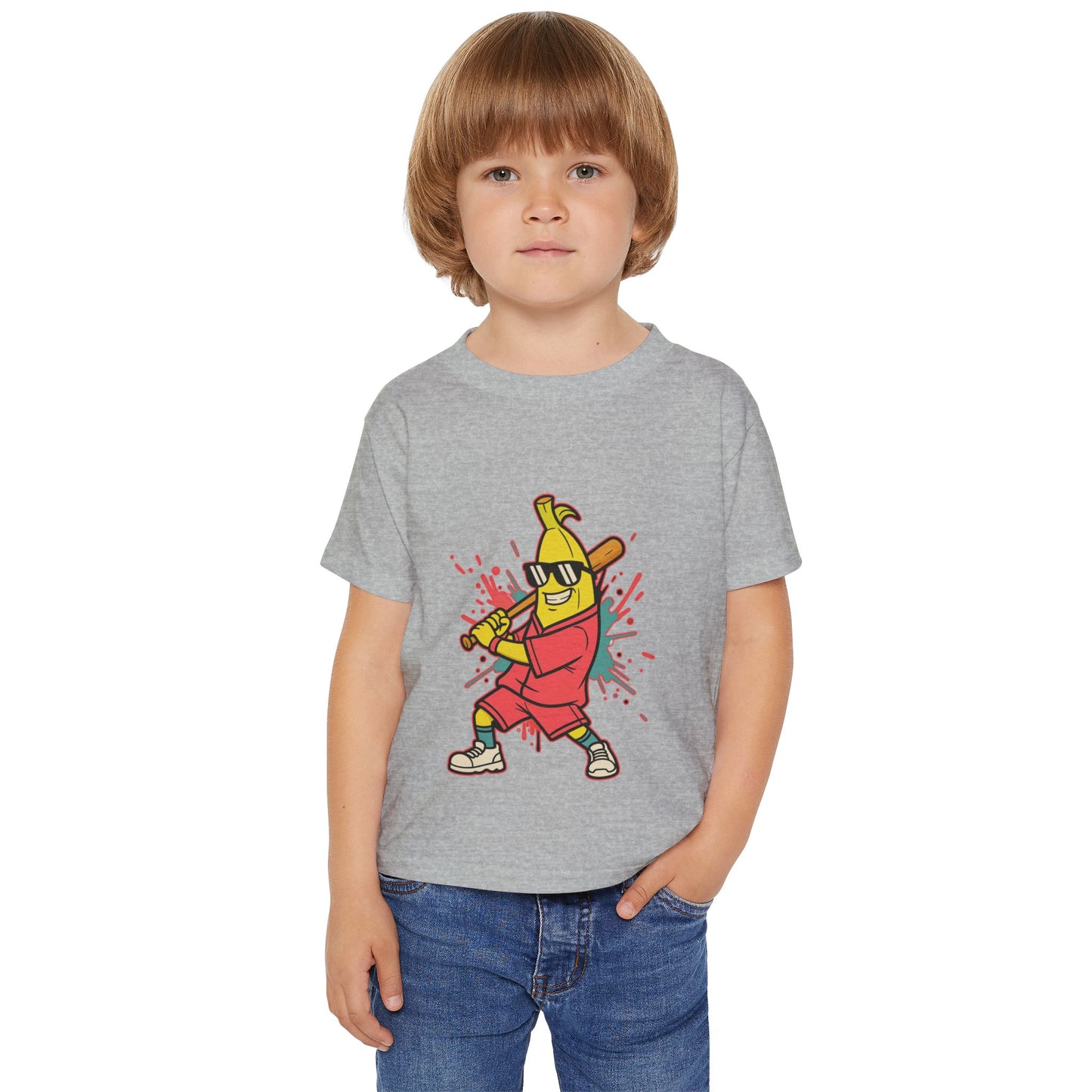Toddler T‑Shirt — Cool Banana Baseball Player Graphic Tee for Kids