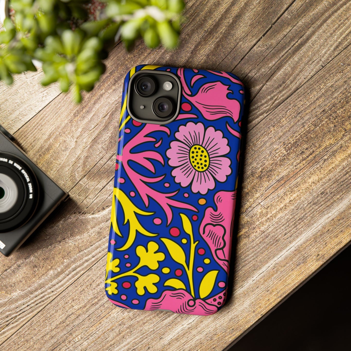 Floral Pop Tough Case — Bright Pink & Yellow Floral Phone Cover