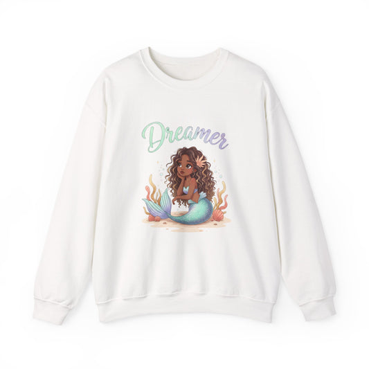 Dreamer Mermaidcore Sweatshirt | iridescent ocean gradient, shell motif
