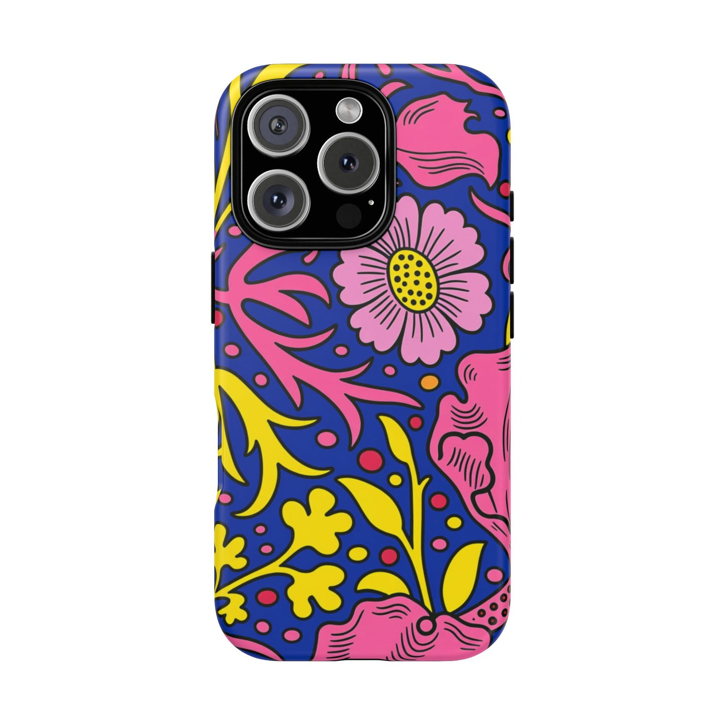 Floral Pop Tough Case — Bright Pink & Yellow Floral Phone Cover