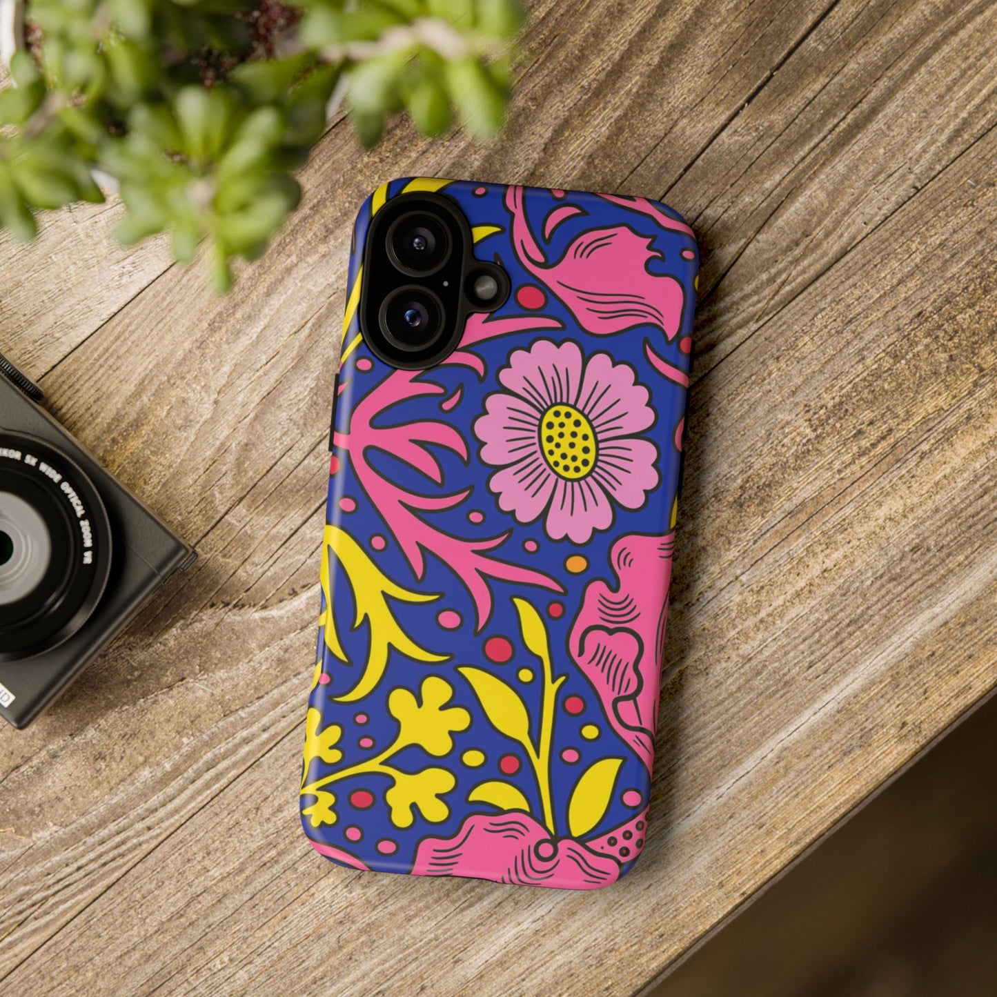 Floral Pop Tough Case — Bright Pink & Yellow Floral Phone Cover