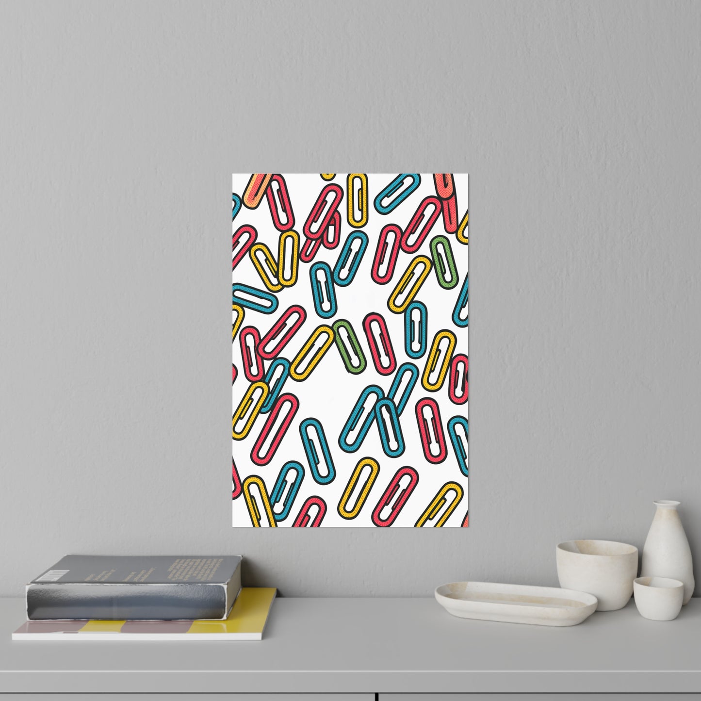 Paperclip Pattern Wall Decal — Colorful Office & Classroom Decor