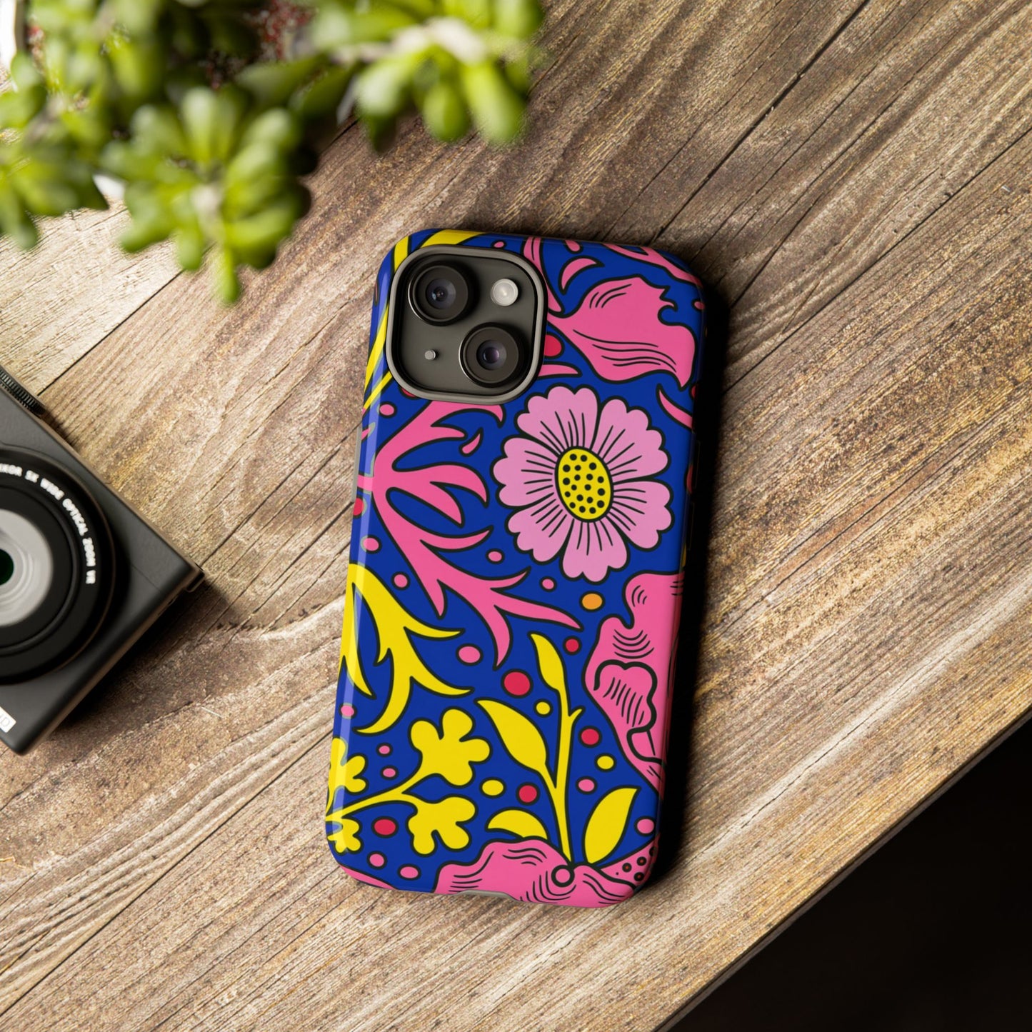 Floral Pop Tough Case — Bright Pink & Yellow Floral Phone Cover
