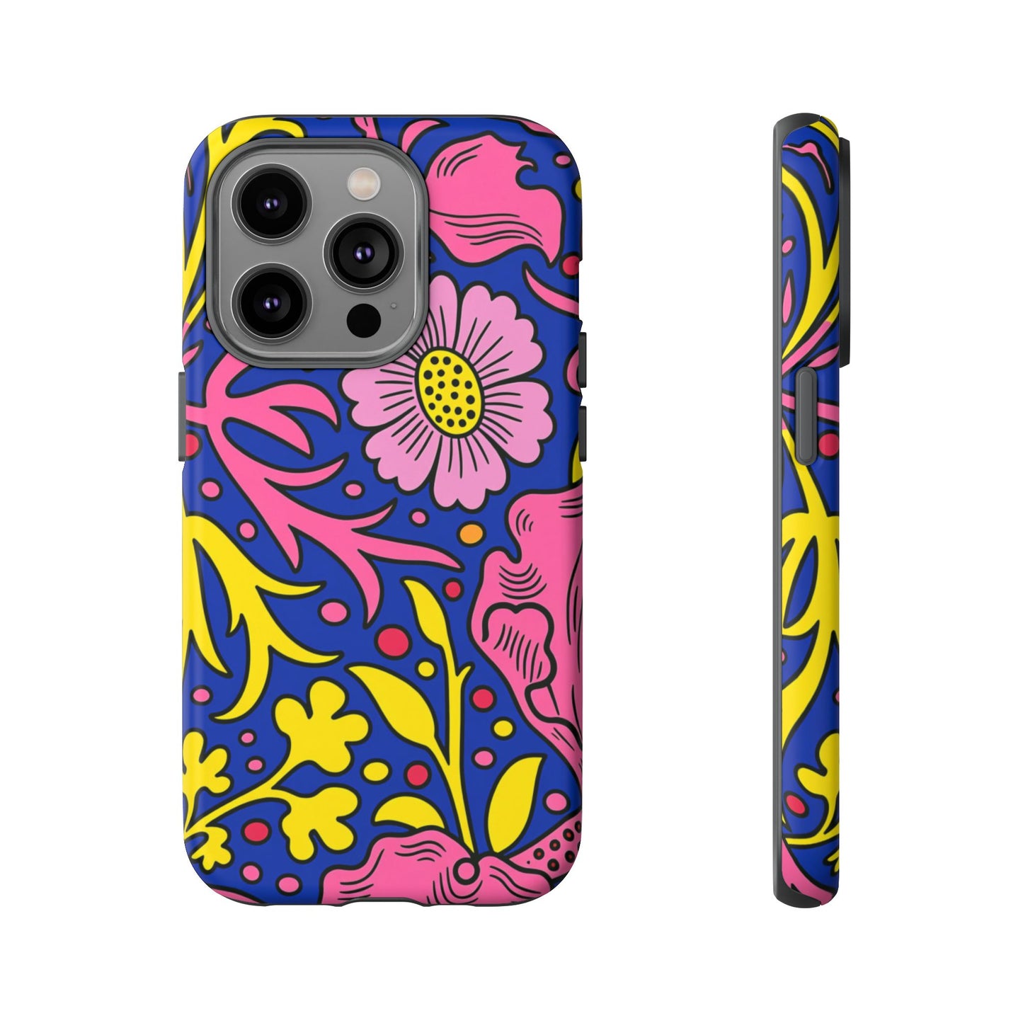 Floral Pop Tough Case — Bright Pink & Yellow Floral Phone Cover