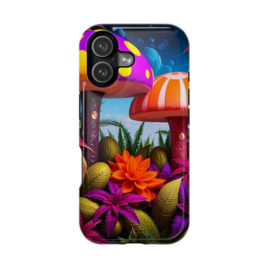 Magnetic Impact-Resistant Case — Psychedelic Mushroom Garden Phone Cover