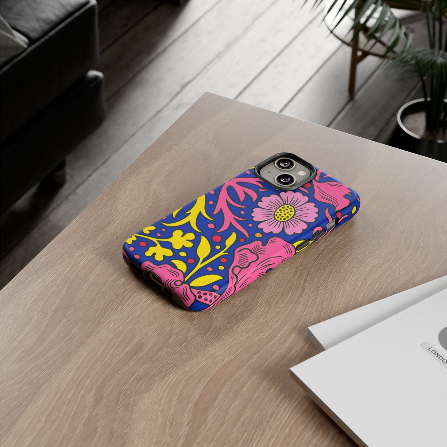 Floral Pop Tough Case — Bright Pink & Yellow Floral Phone Cover