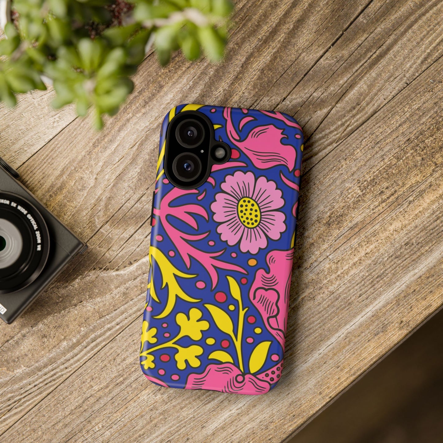 Floral Pop Tough Case — Bright Pink & Yellow Floral Phone Cover