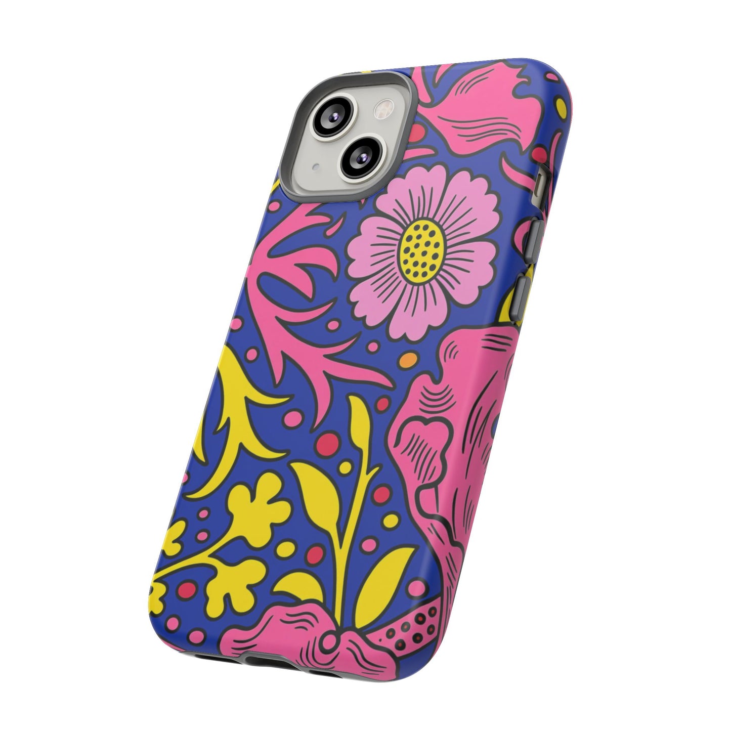 Floral Pop Tough Case — Bright Pink & Yellow Floral Phone Cover