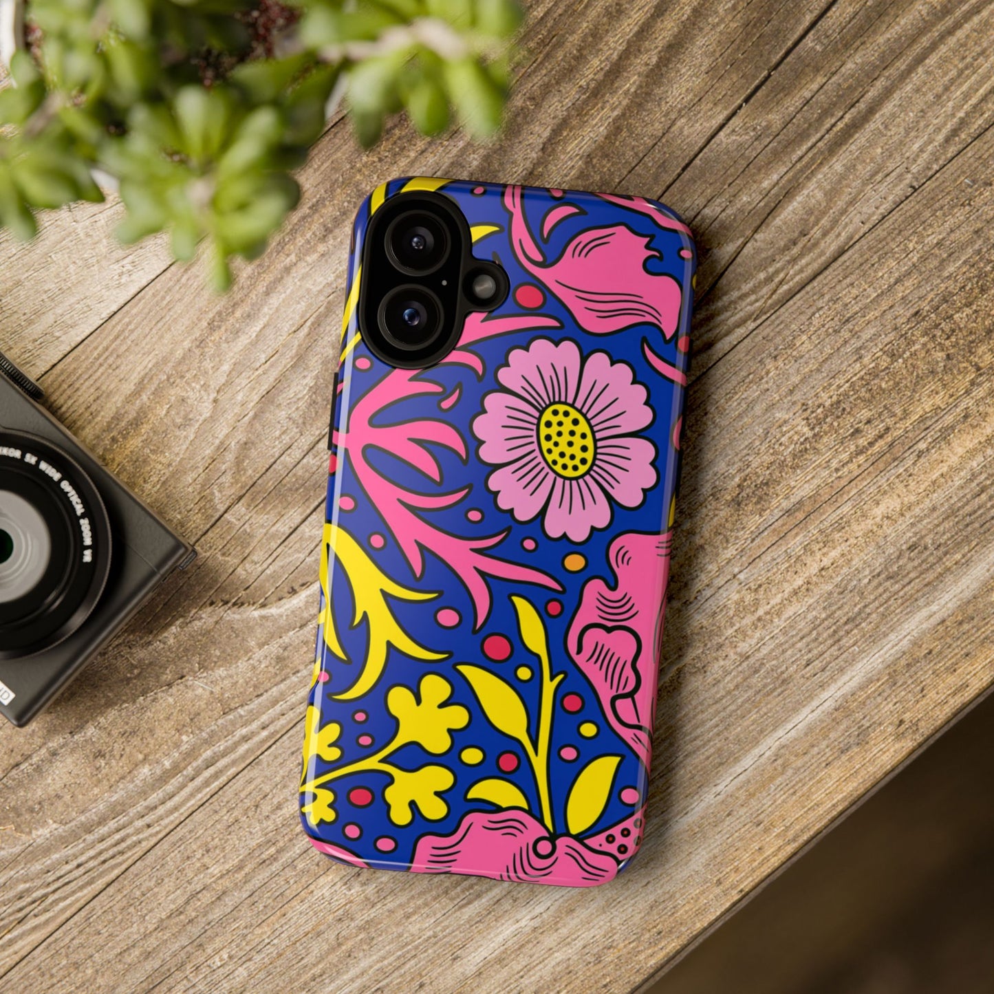 Floral Pop Tough Case — Bright Pink & Yellow Floral Phone Cover