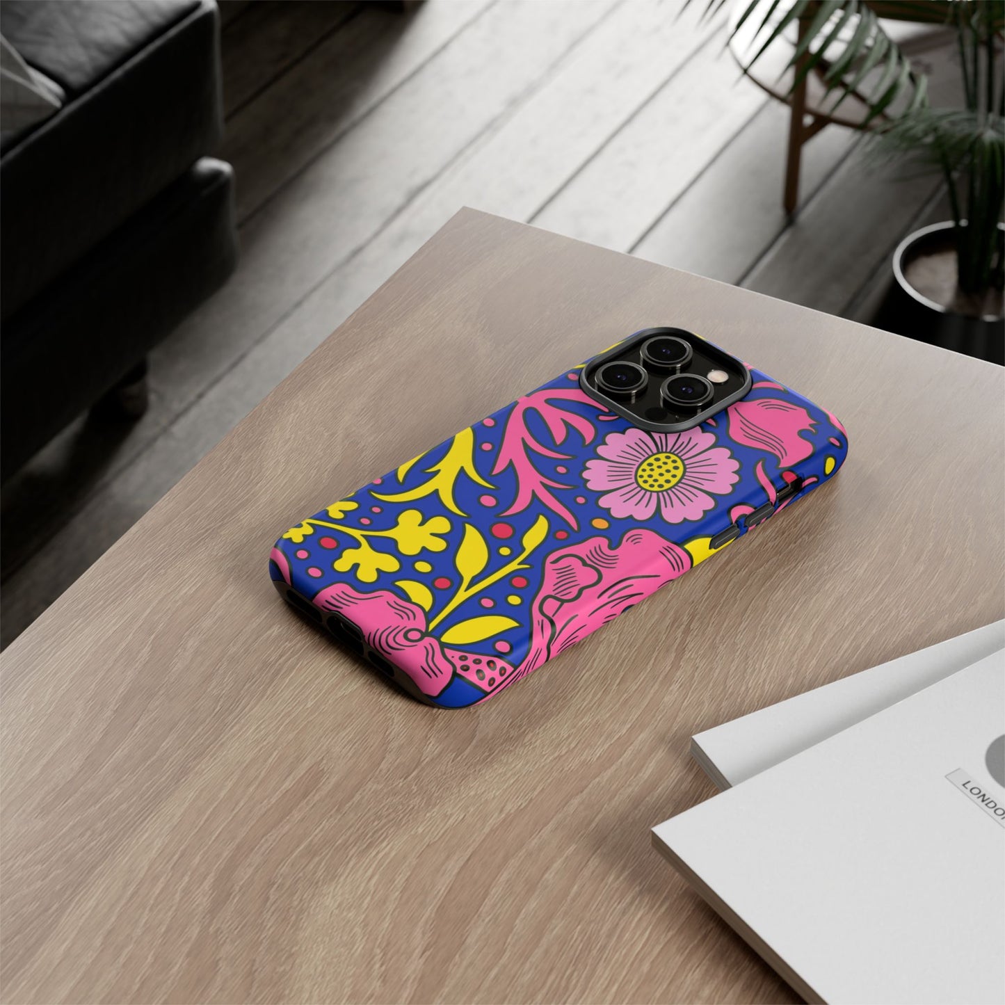 Floral Pop Tough Case — Bright Pink & Yellow Floral Phone Cover