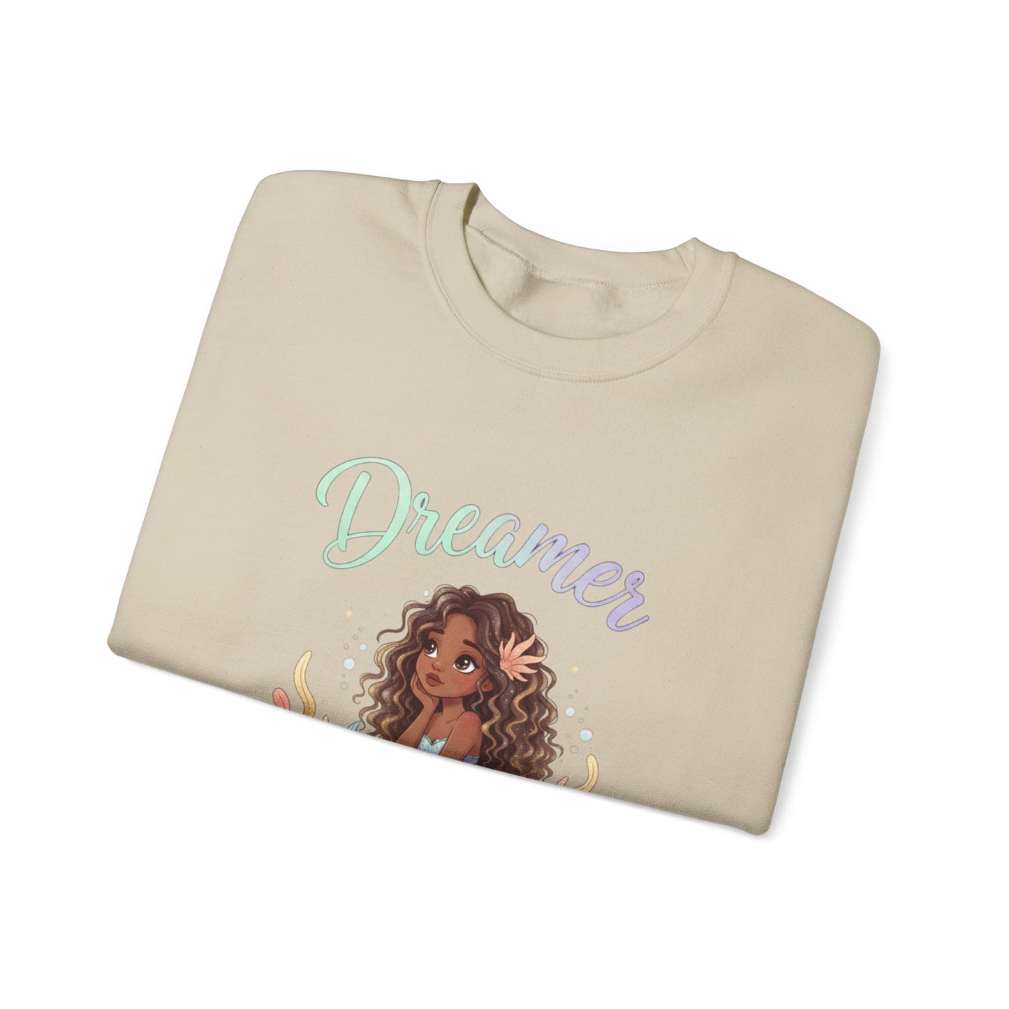 Dreamer Mermaidcore Sweatshirt | iridescent ocean gradient, shell motif