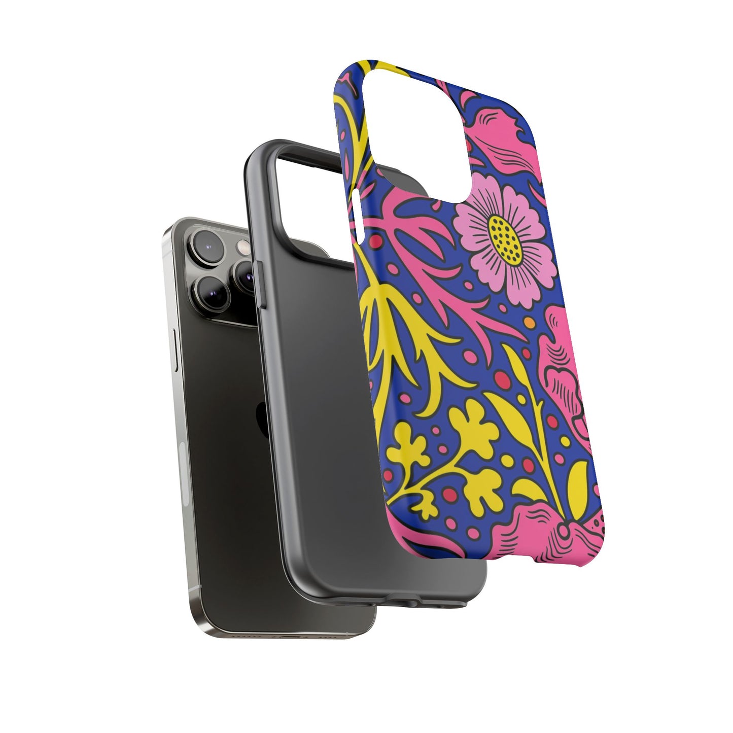 Floral Pop Tough Case — Bright Pink & Yellow Floral Phone Cover
