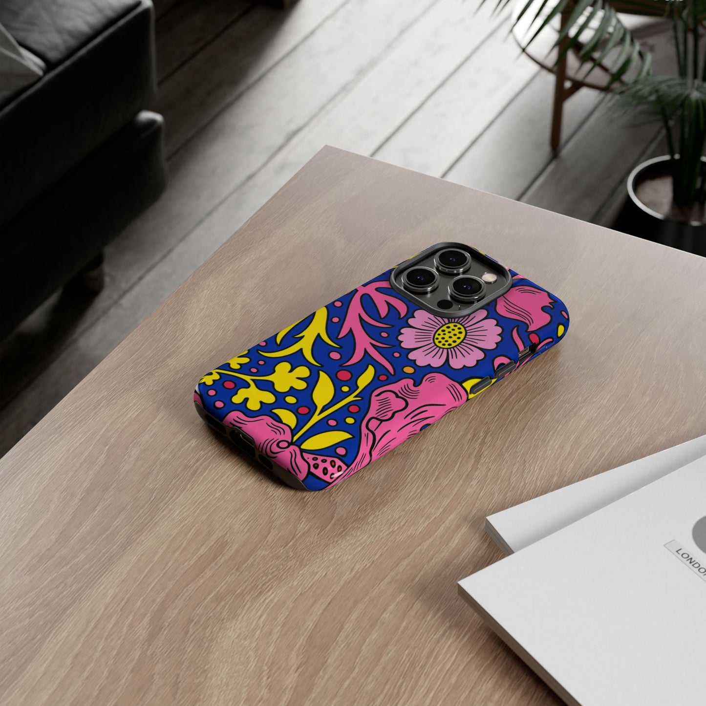Floral Pop Tough Case — Bright Pink & Yellow Floral Phone Cover