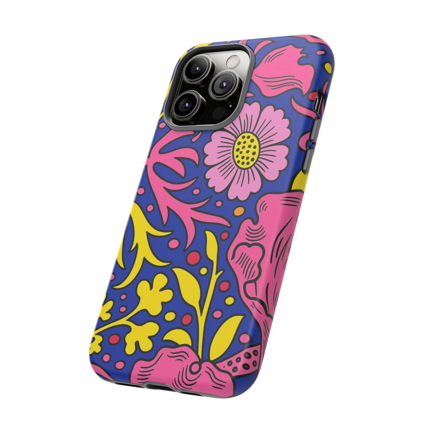 Floral Pop Tough Case — Bright Pink & Yellow Floral Phone Cover