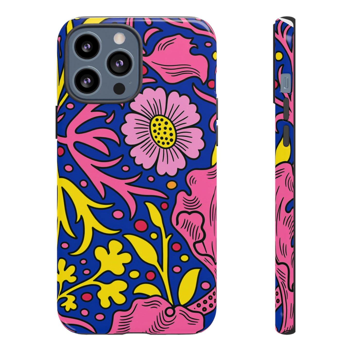 Floral Pop Tough Case — Bright Pink & Yellow Floral Phone Cover