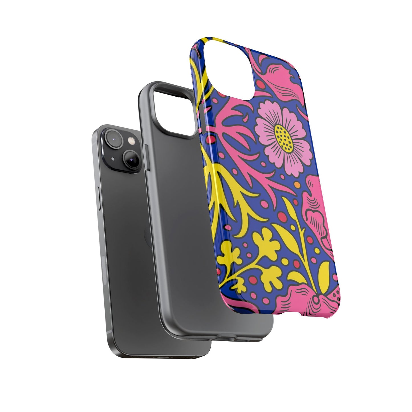 Floral Pop Tough Case — Bright Pink & Yellow Floral Phone Cover