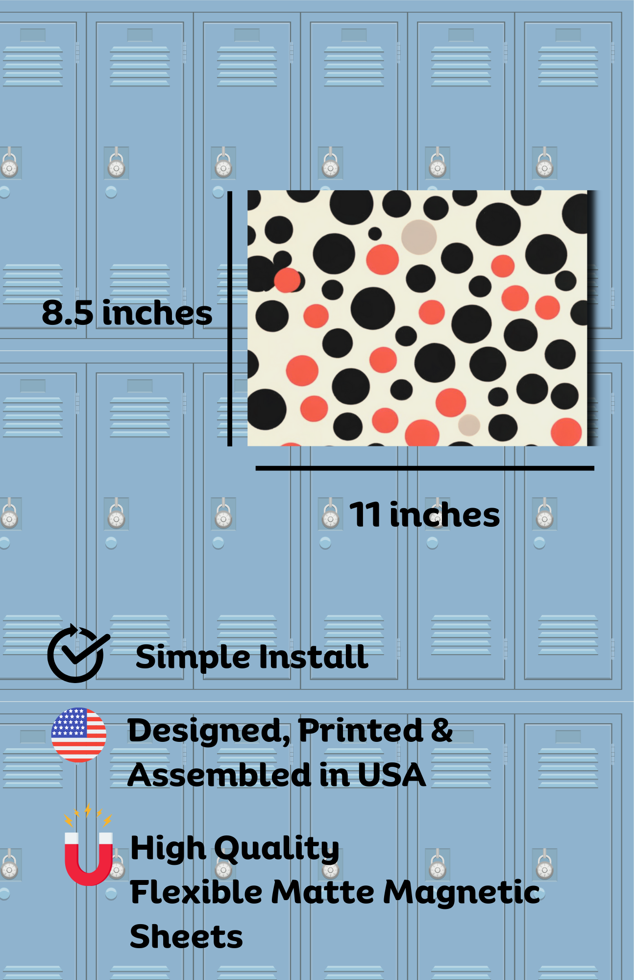 Magnetic Locker Wallpaper - Vibrant Dots