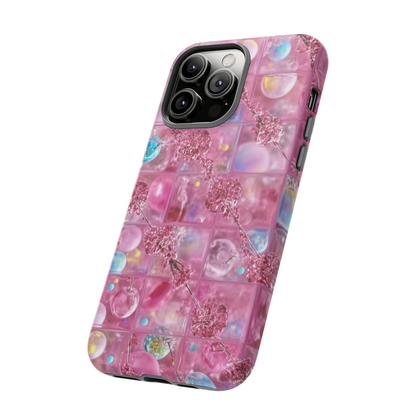 Pink Glitter Bubble Phone Case — Sparkle Protective Tough Case
